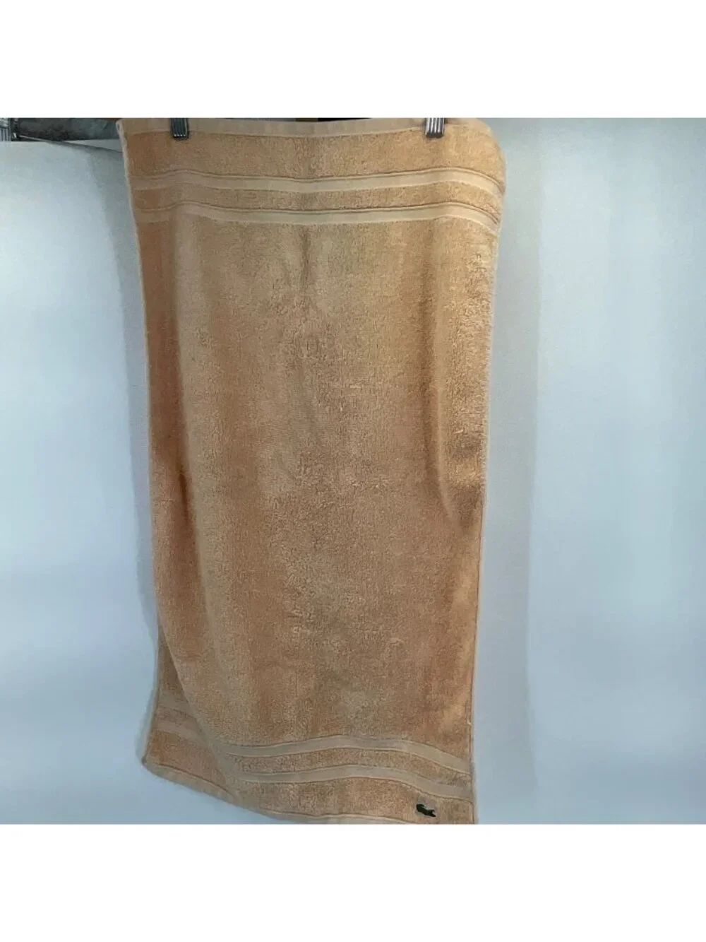 Lacoste Beige Hand Towel 100% Cotton Embroidered‎ Logo